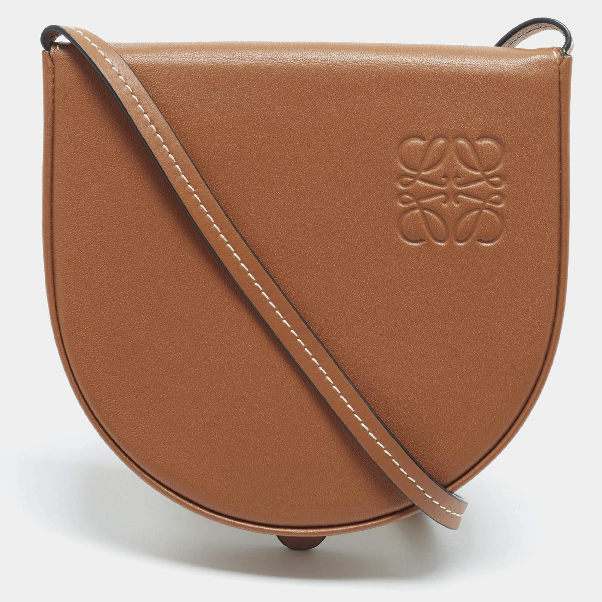 مملوكة مسبقًا Loewe Mini Heel Brown Leather Crossbody Bag