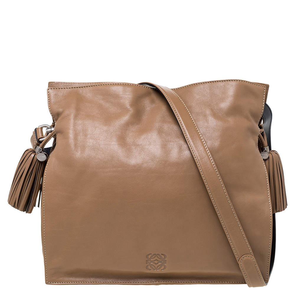 مملوكة مسبقًا Loewe Brown Leather Flamenco Shoulder Bag