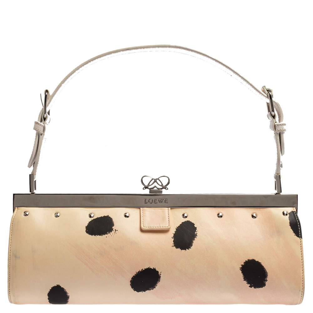 Pre Owned Loewe Multicolor Printed Leather Frame Shoulder Bag