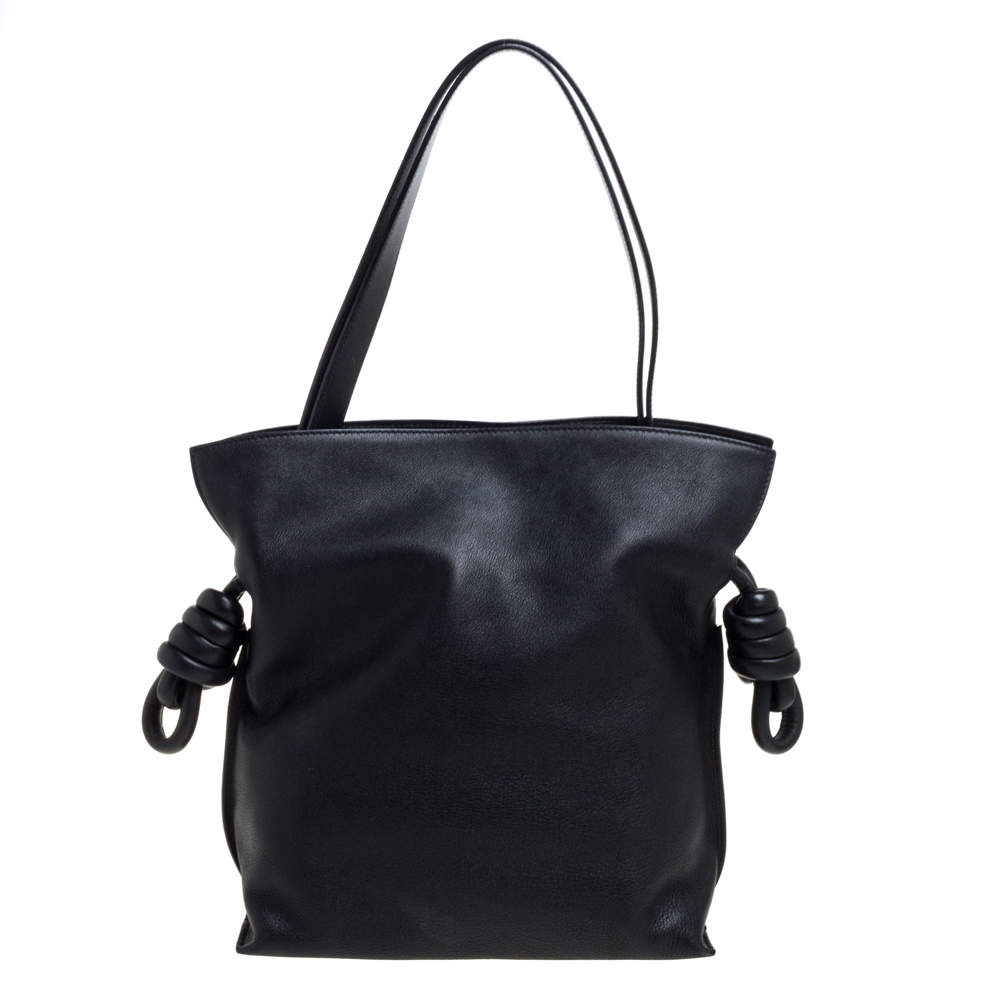 Loewe Black Leather Flamenco Knot Hobo
