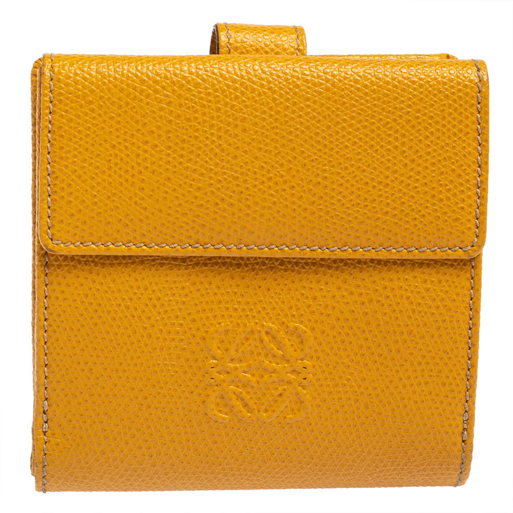 Loewe Yellow Leather French Wallet