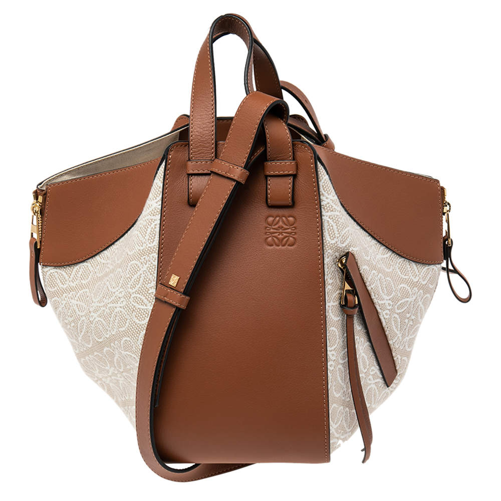 Loewe Beige/Brown Leather Small Hammock Shoulder Bag