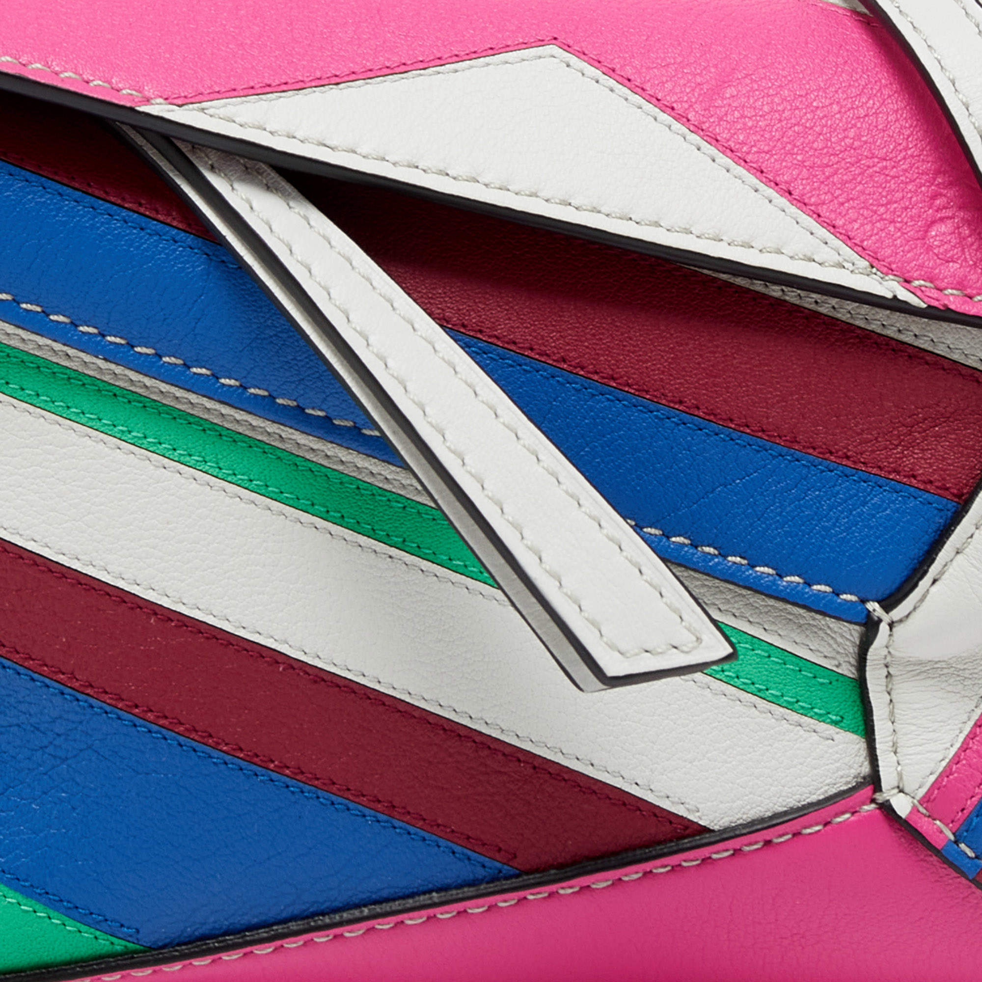 Loewe Multicolor Leather Mini Zig-Zag Puzzle Edge Shoulder Bag Loewe