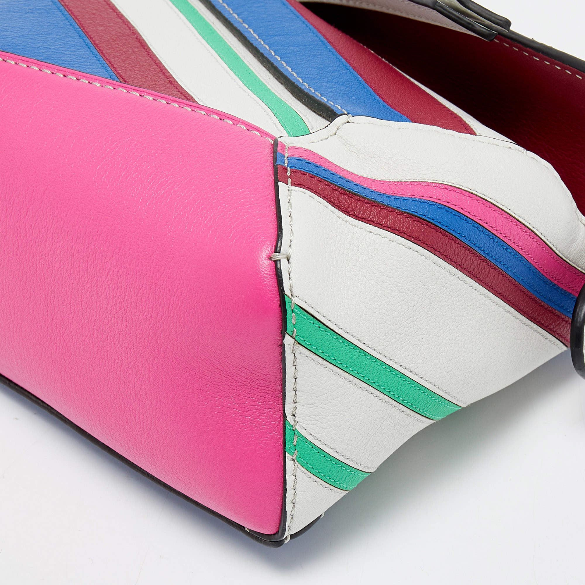 Loewe Limited Multicolor Calfskin Zigzag Mini Puzzle Edge ＄2500