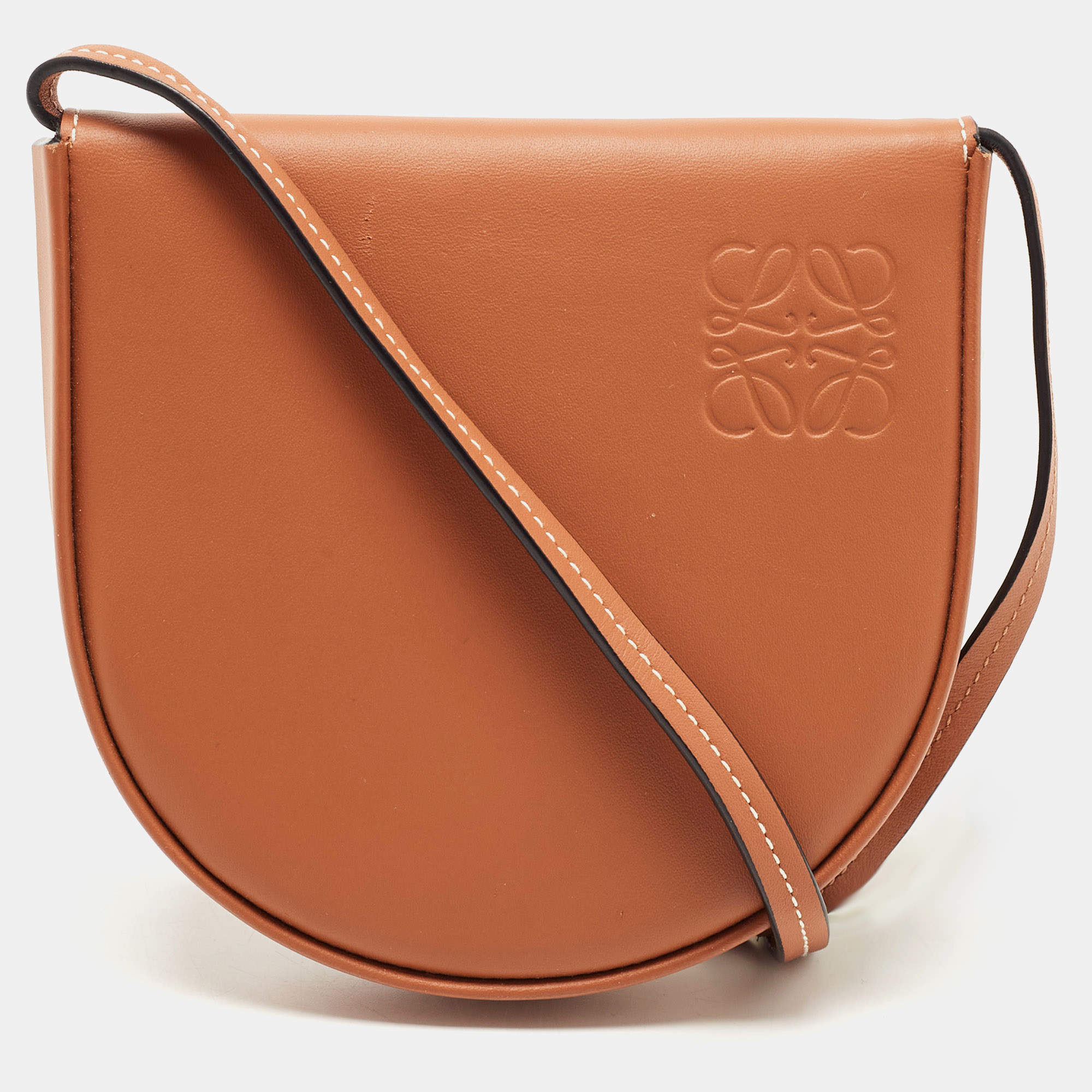 Loewe Tan Leather Mini Heel Pouch Bag