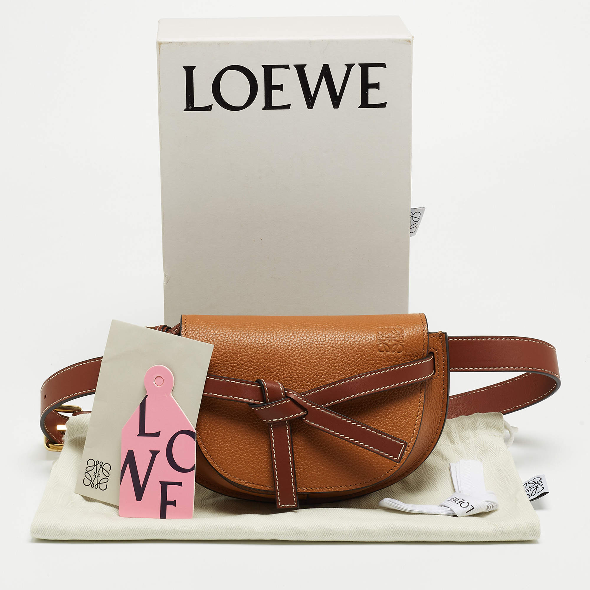 Tan Loewe Gate Belt Bag