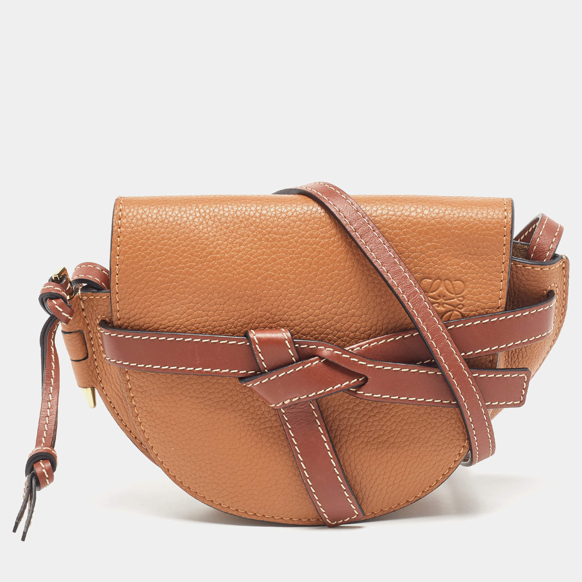 Loewe Tan Leather Mini Gate Crossbody Bag Loewe The Luxury Closet