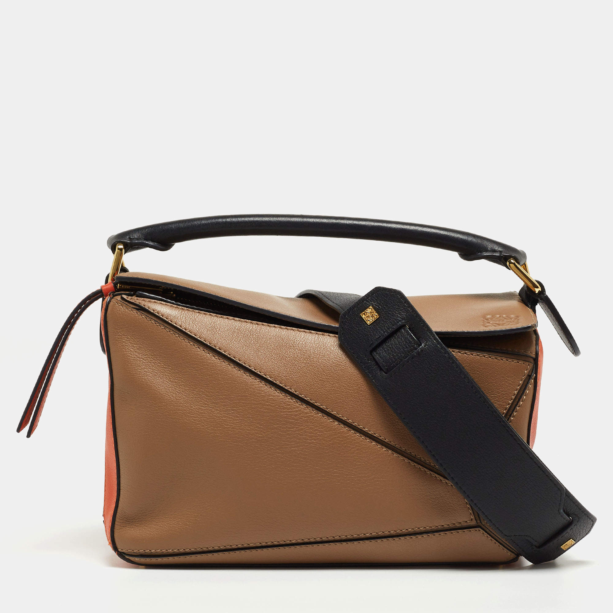 Loewe Brown Leather Small Puzzle Shoulder Bag