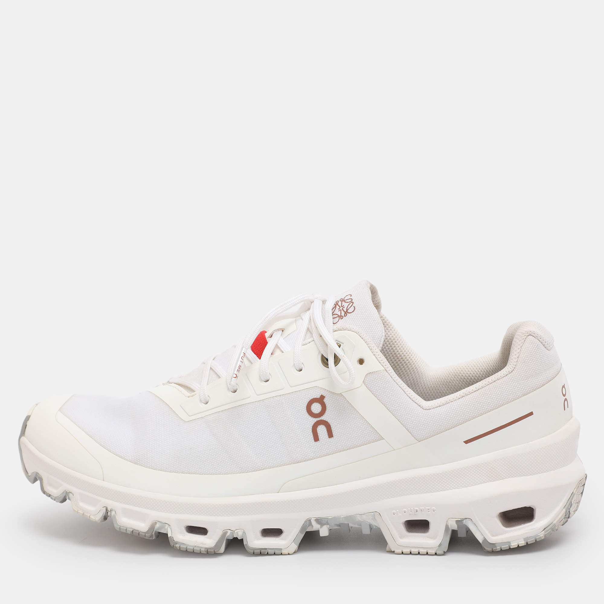 Pre Owned Loewe x ON Running Cloudventure Size 40 White Mesh Low Top Sneakers