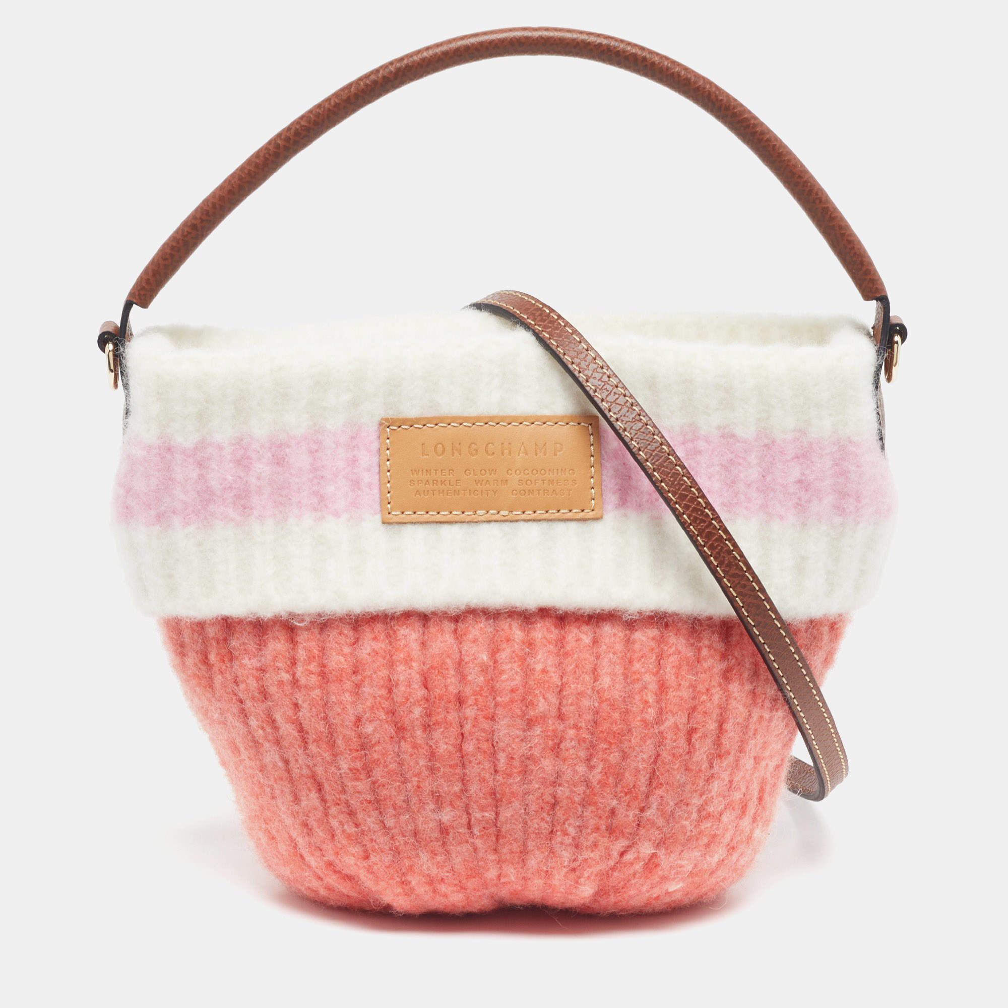 مملوكة مسبقًا Longchamp Le Pliage Cocooning S Multicolor Leather and Wool Crossbody Bag