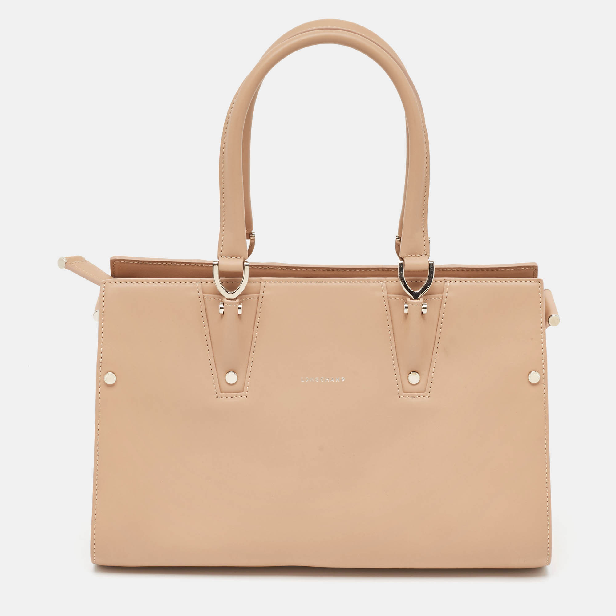 Longchamp Beige Leather Paris Premiere Tote
