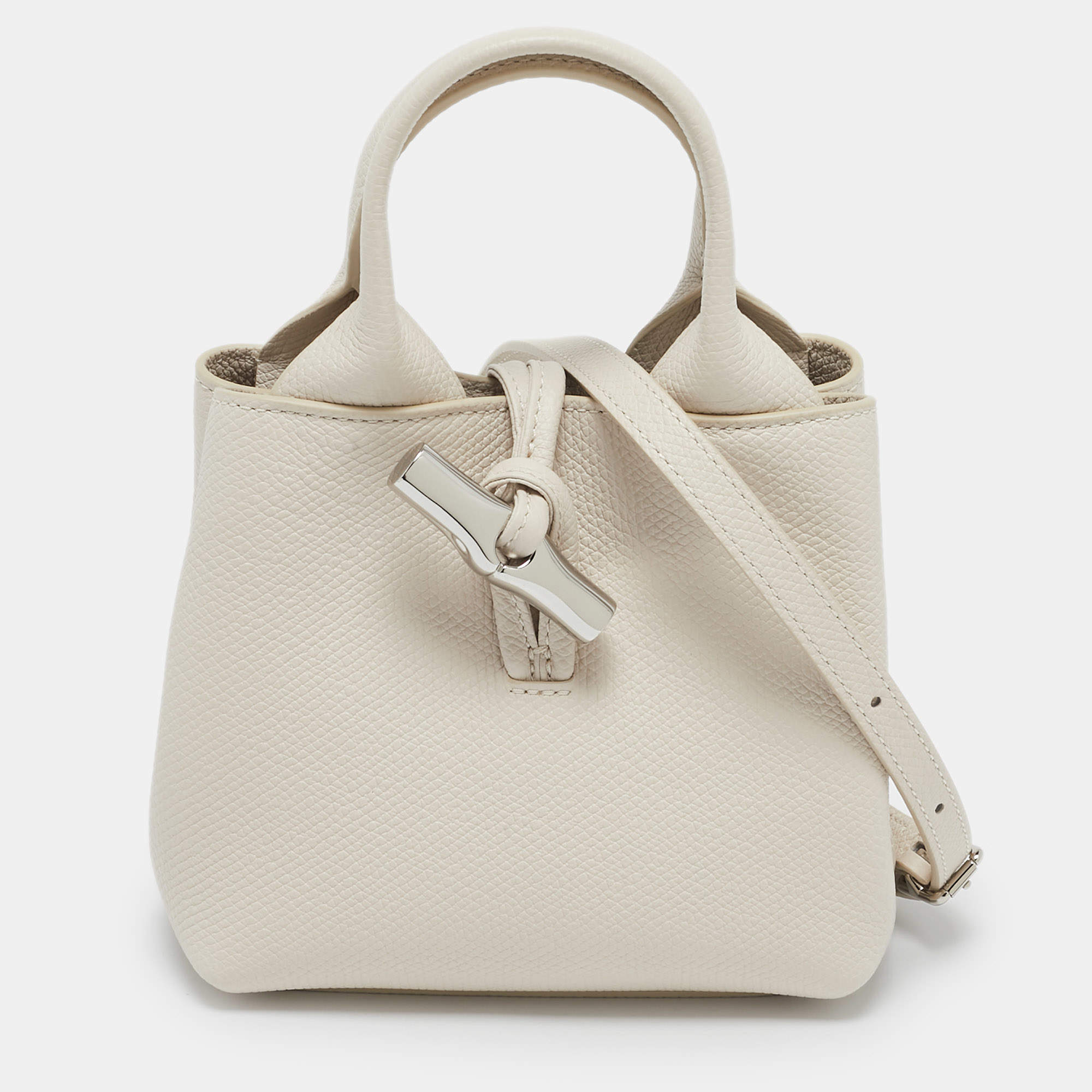 Longchamp Ivory Leather Roseau XS Bag