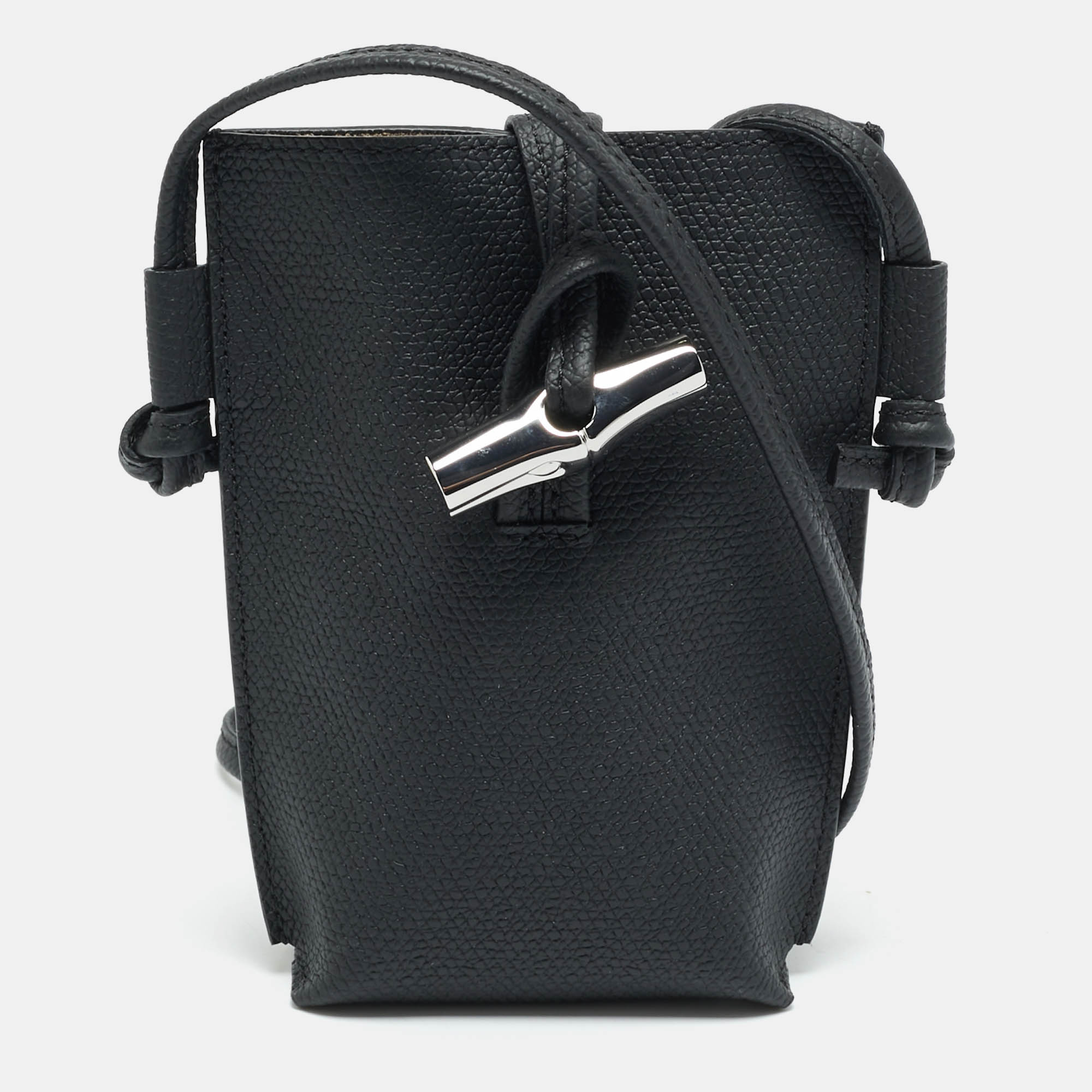 Pre Owned حقيبة كروس فون لونشان لو روزو جلد أسود