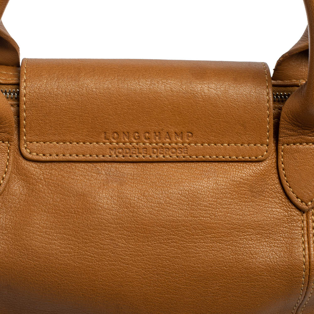 Pliage leather handbag Longchamp Brown in Leather - 34411279