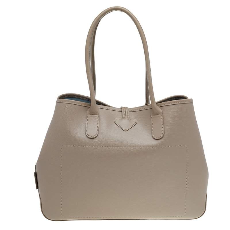 Longchamp Beige Leather Roseau Tote