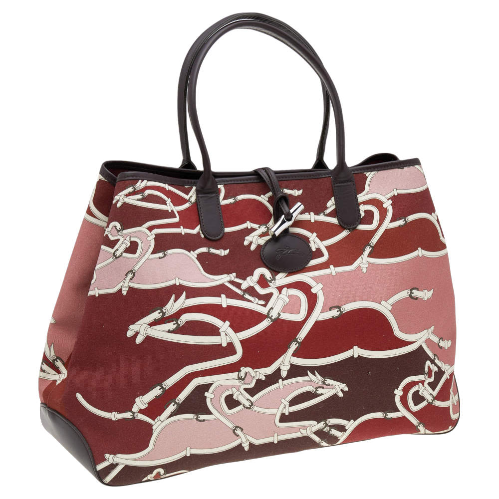 Longchamp Multicolor Canvas And Leather Roseau Shopper Tote Longchamp TLC