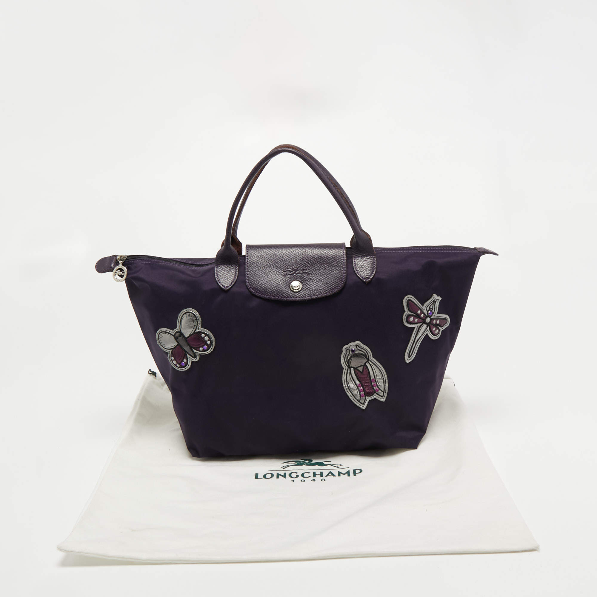 Embroidered longchamp bag hotsell