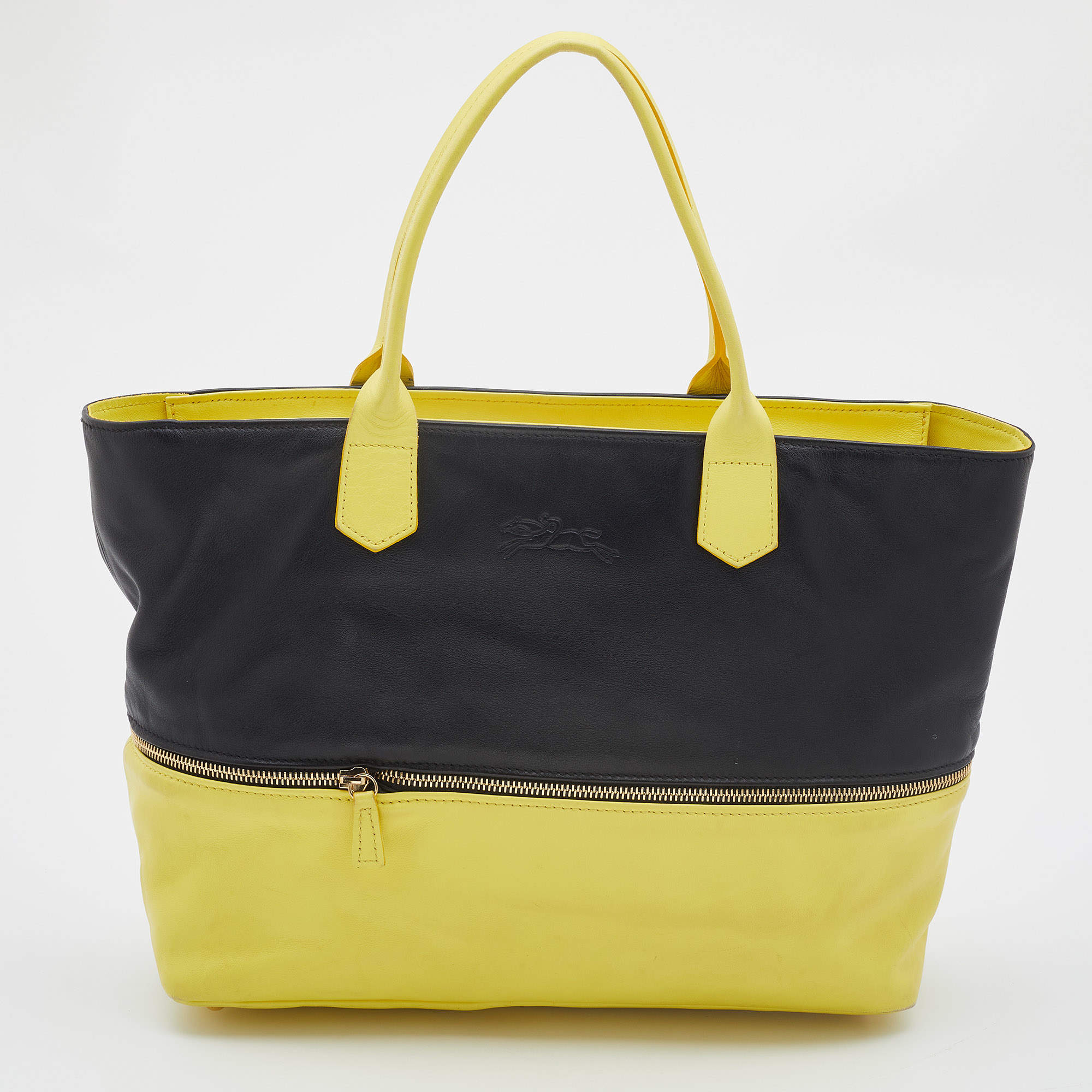 Longchamp BLE PLIAGE XTRA Pouch - Yellow Leather (Lemon) NEW with