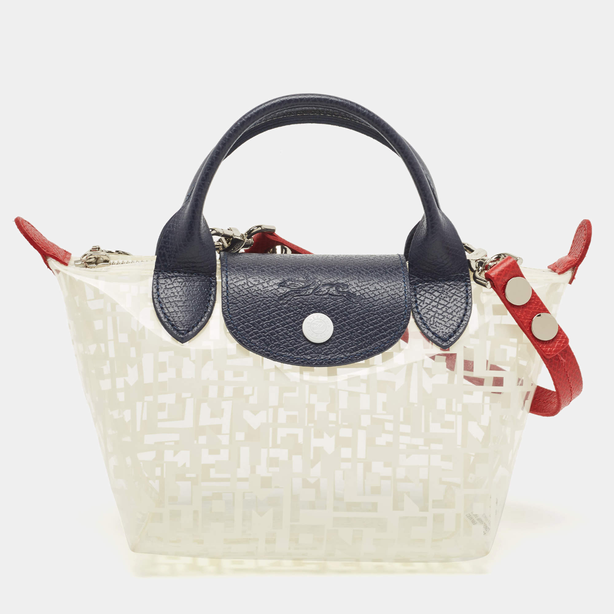 Longchamp Tri Color PVC and Leather Nano LGP Le Pliage Tote