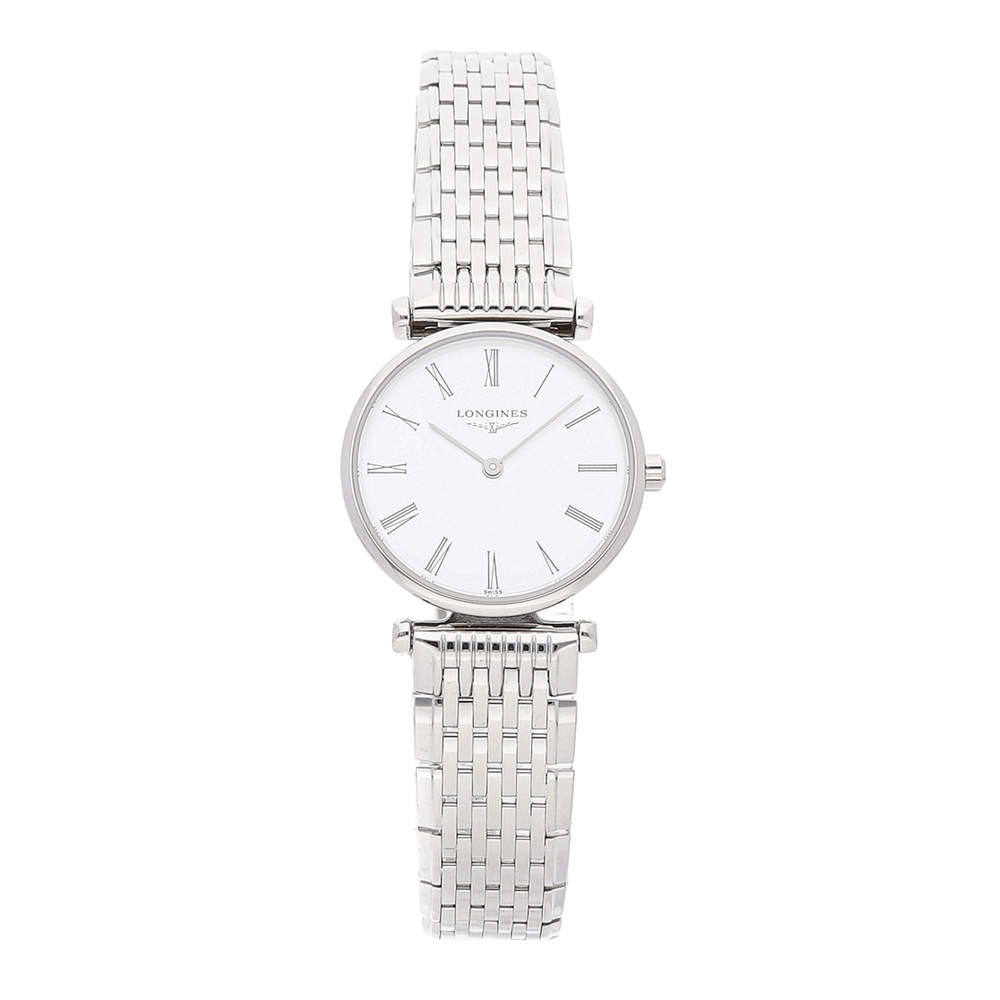 Pre Owned Longines White Stainless Steel La Grande Classique L42094116 Women's Wristwatch 24 MM