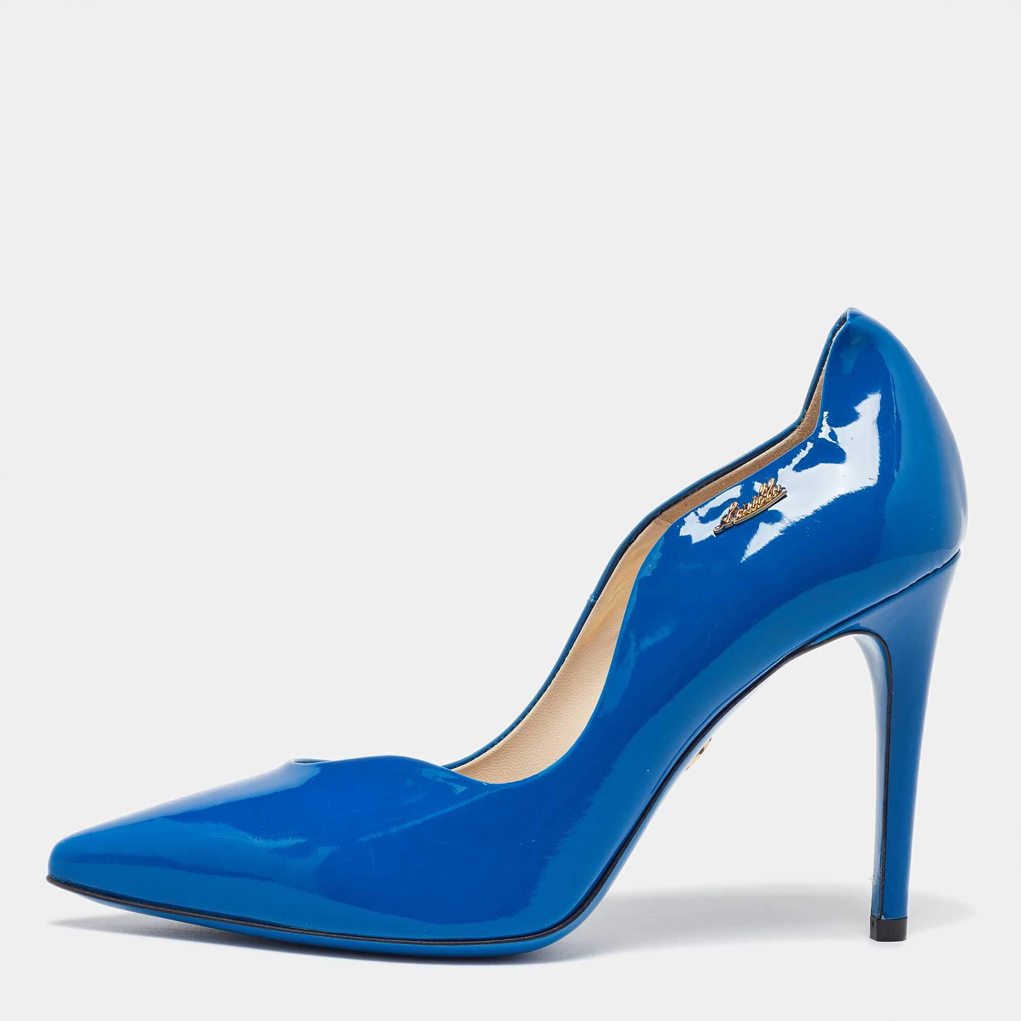 Loriblu Blue Patent Leather Pumps Size 37