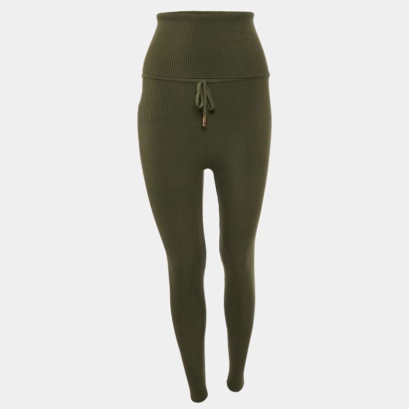 Loro Piana Green Wool Knit Diavolezza Leggings S