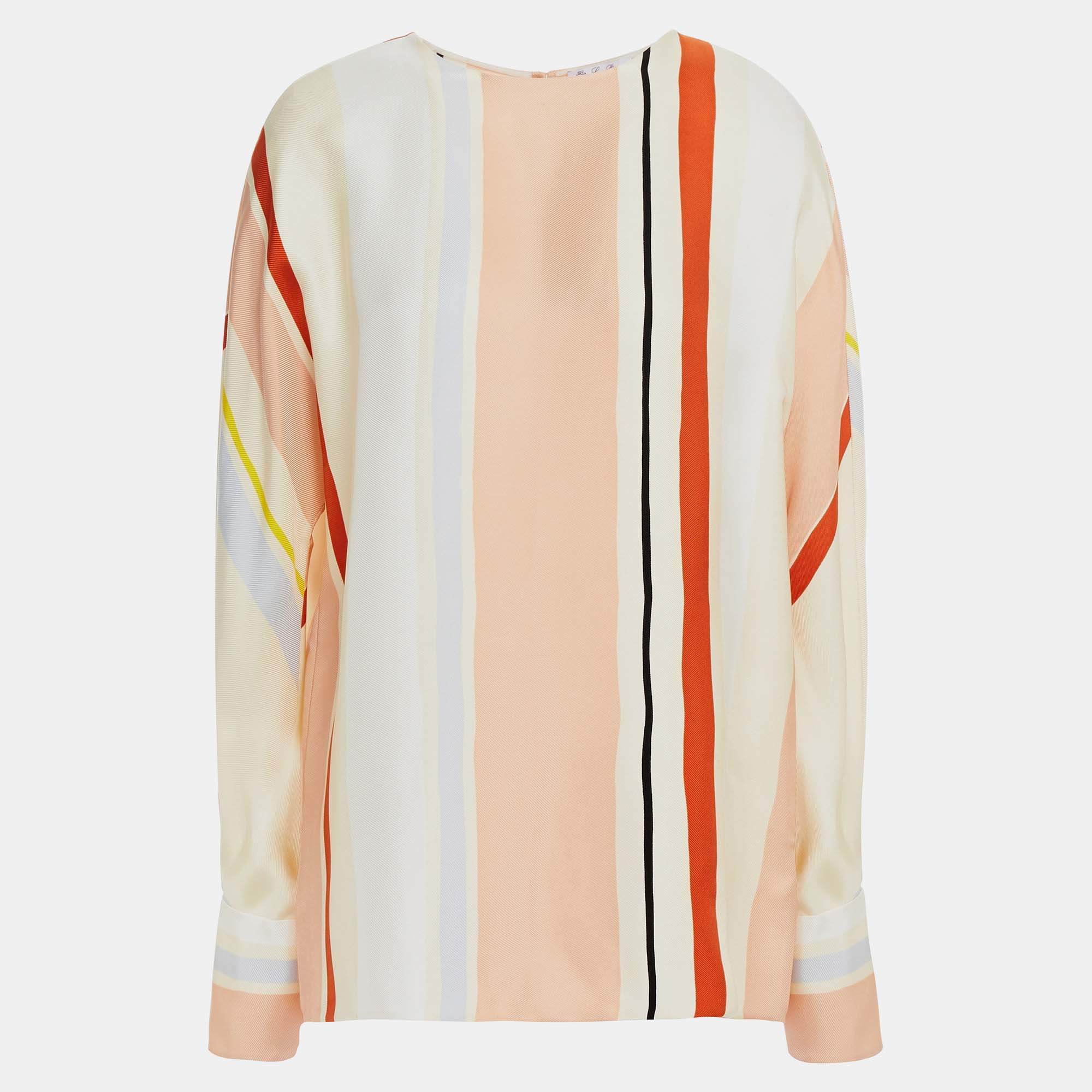 Pre Owned Loro Piana Silk Long Sleeved Top M