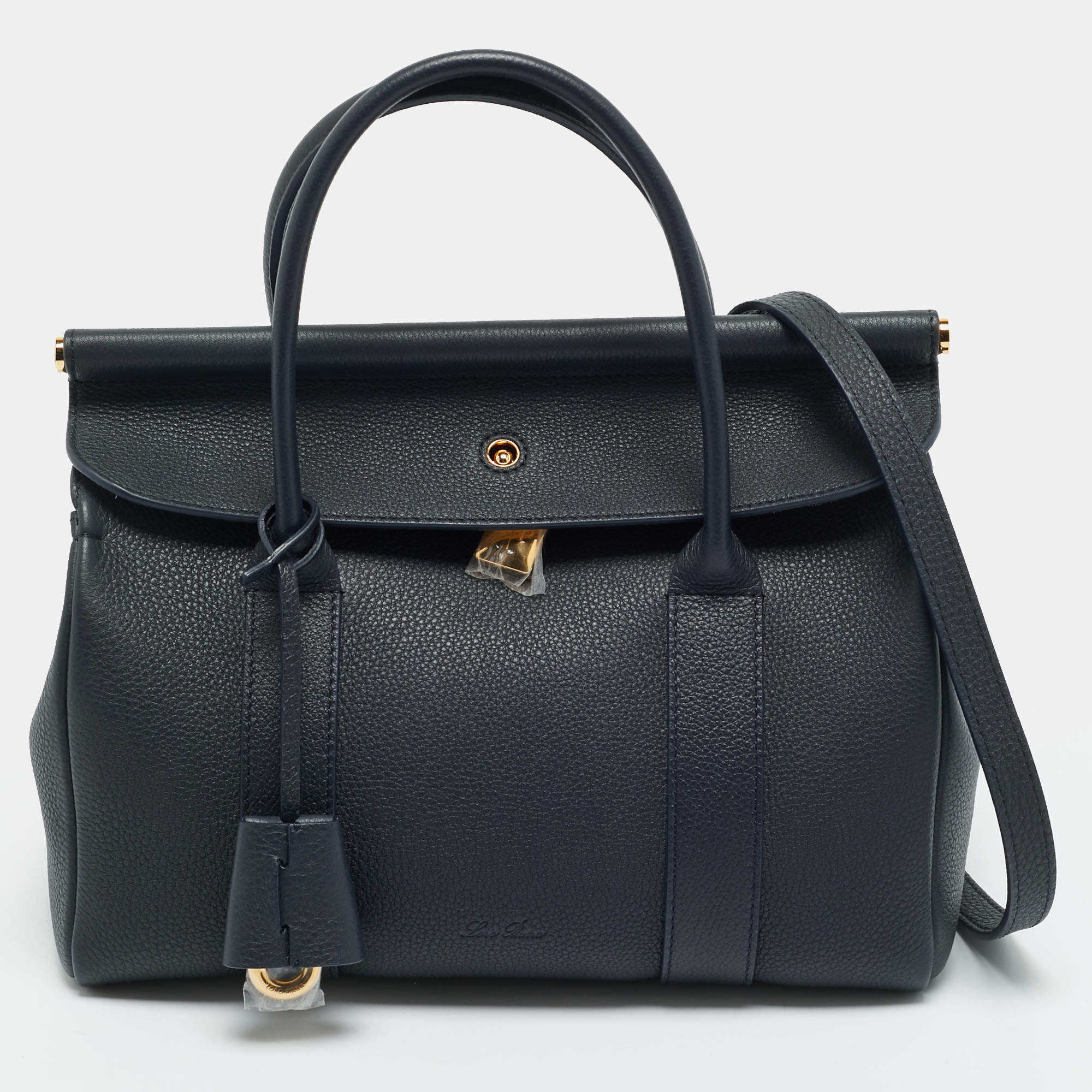 مملوكة مسبقًا Loro Piana Loom L25 Black Leather Bag