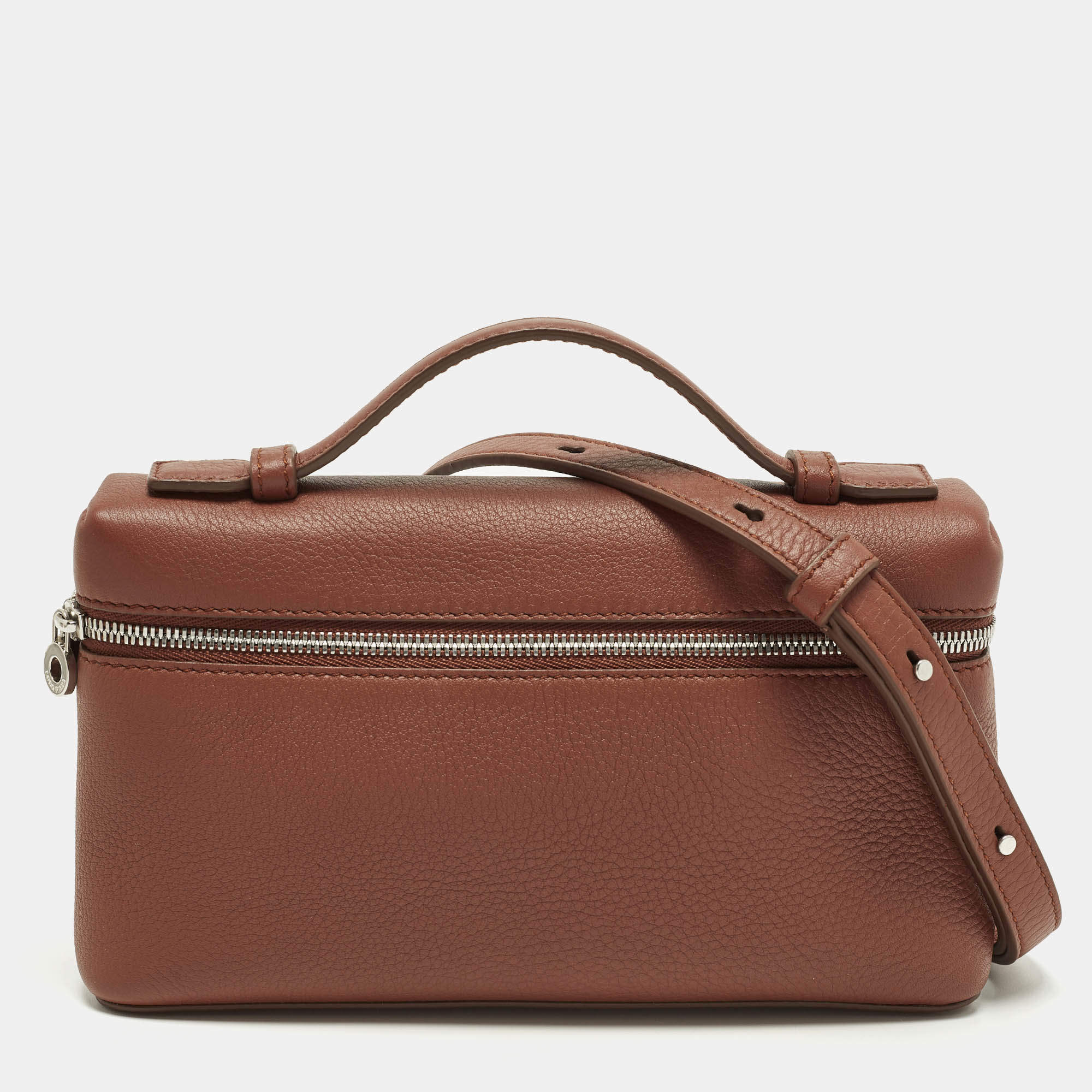 مملوكة مسبقًا Loro Piana Extra Pocket L19 Brown Leather Pouch