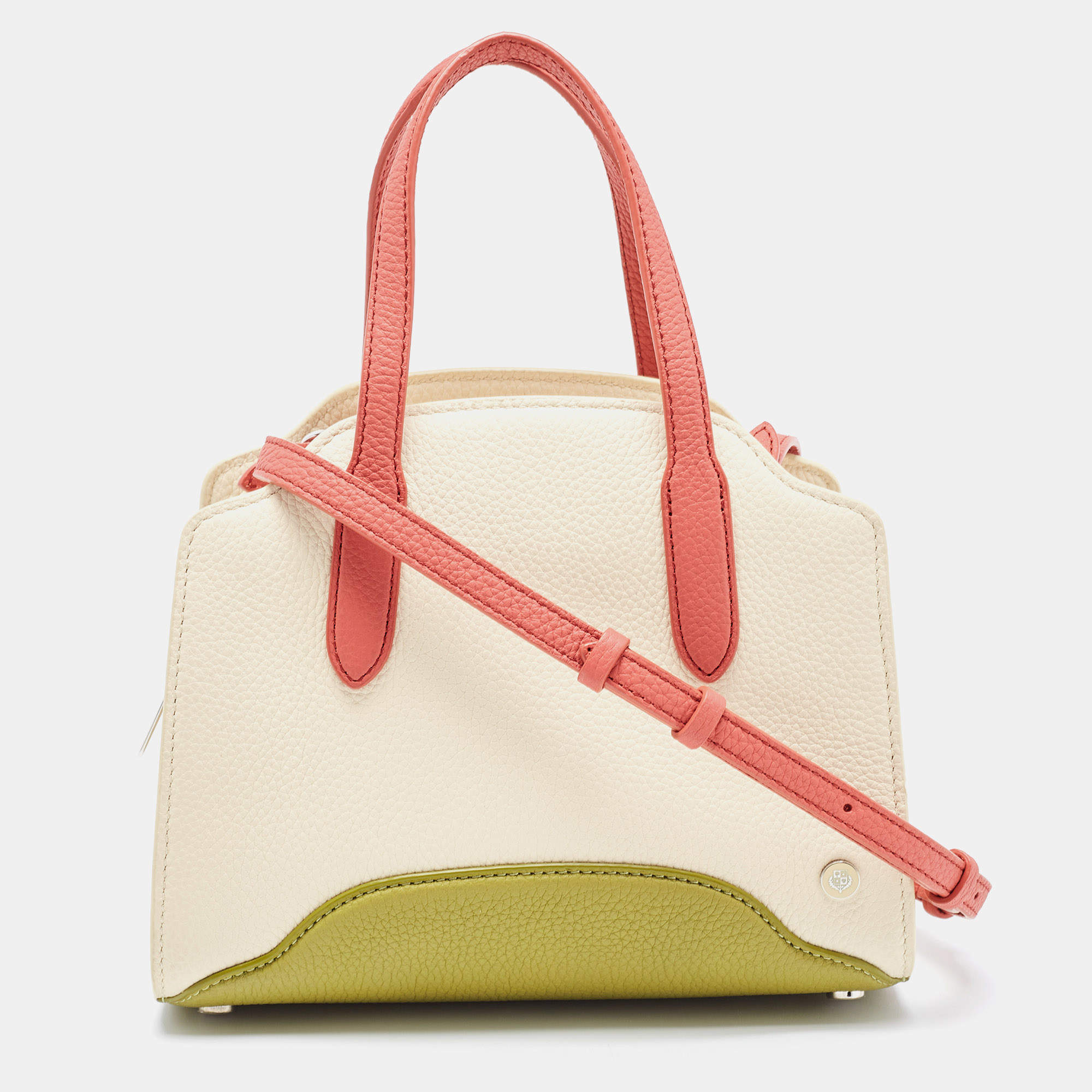 Pre Owned Loro Piana Multicolor Grained Leather Micro Sesia Tote