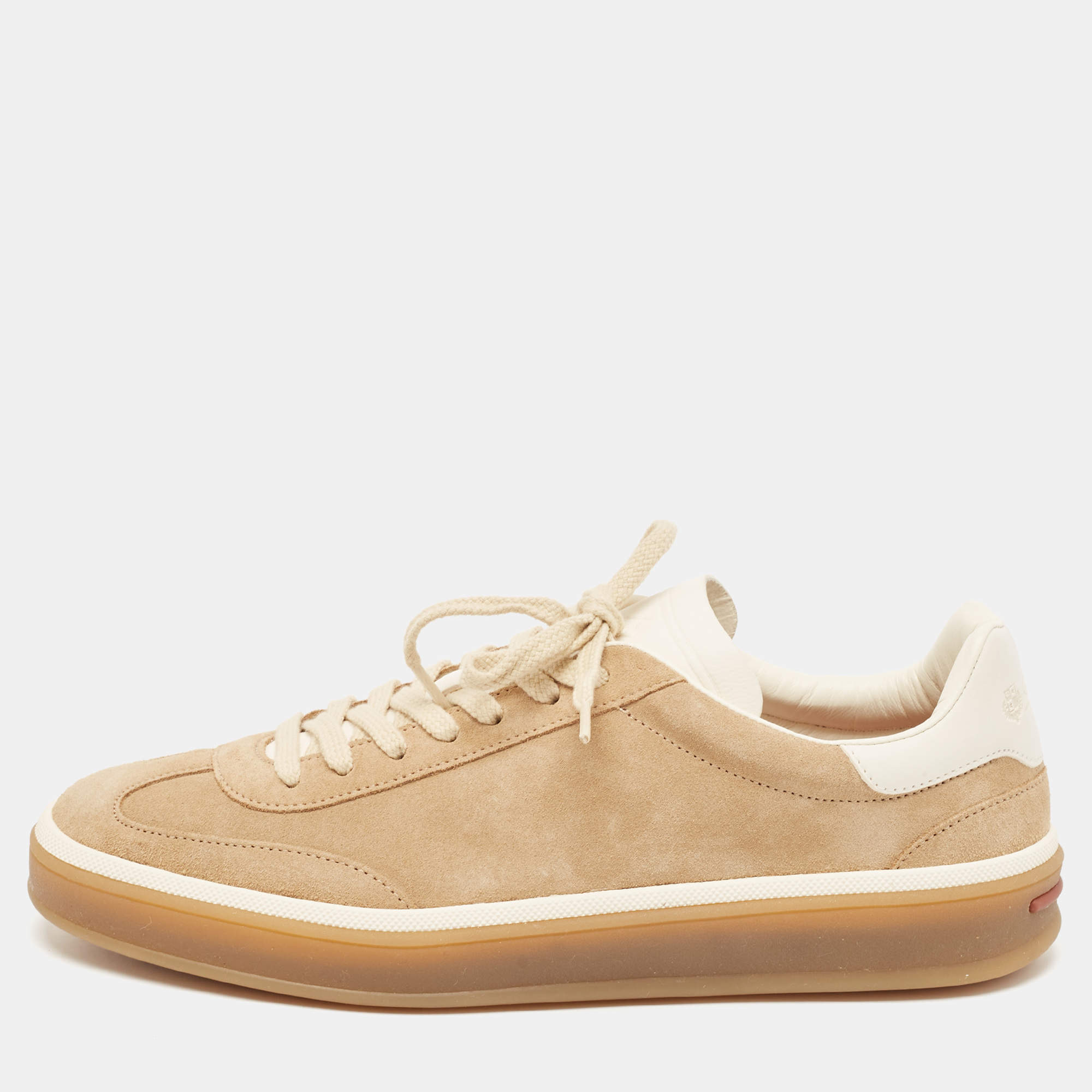 Loro Piana Beige Suede Tennis Walk Sneakers Size 40