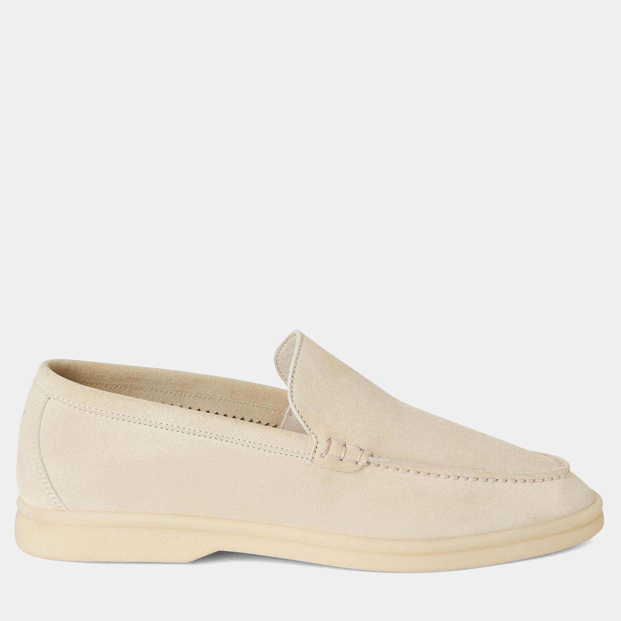 Pre Owned Loro Piana Summer Walk 39.5 Nougat Suede Loafer