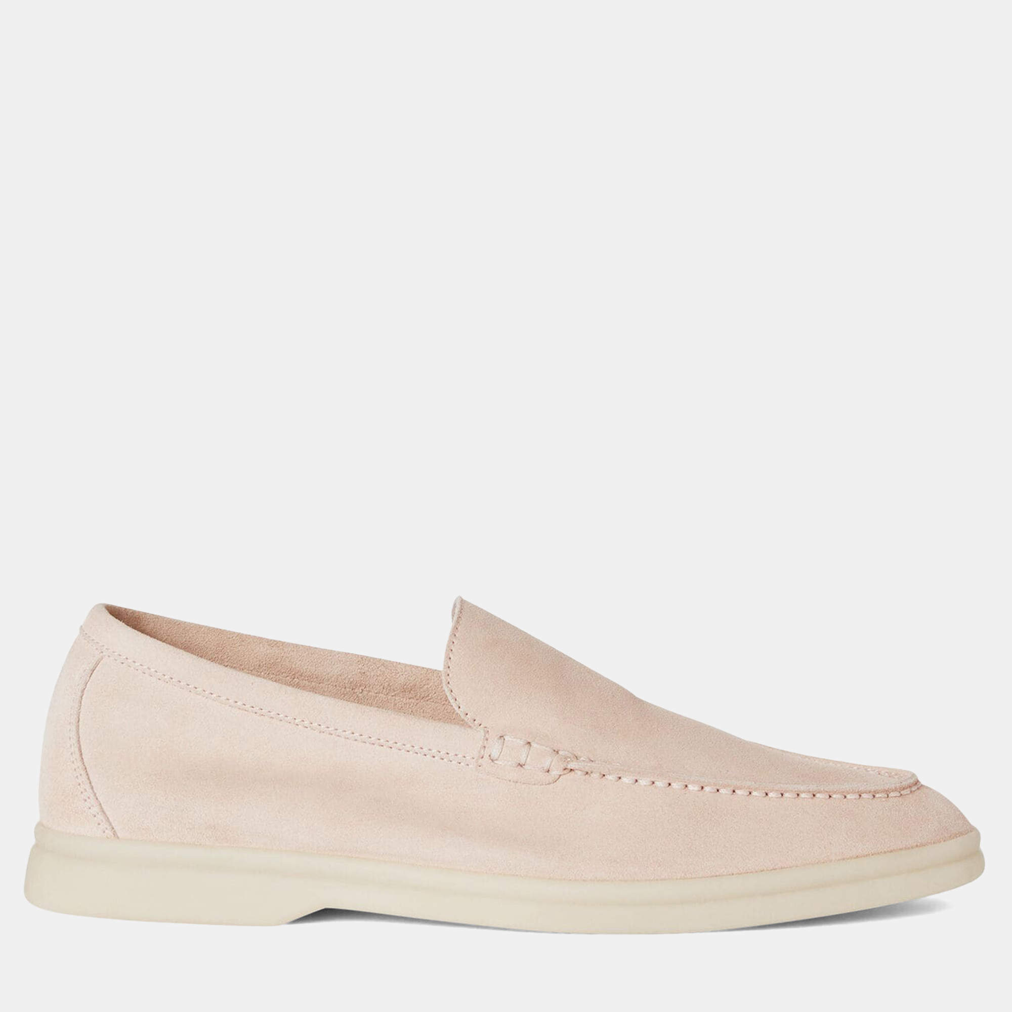 Pre Owned Loro Piana Summer Walk 39 Light Petal Suede Loafer