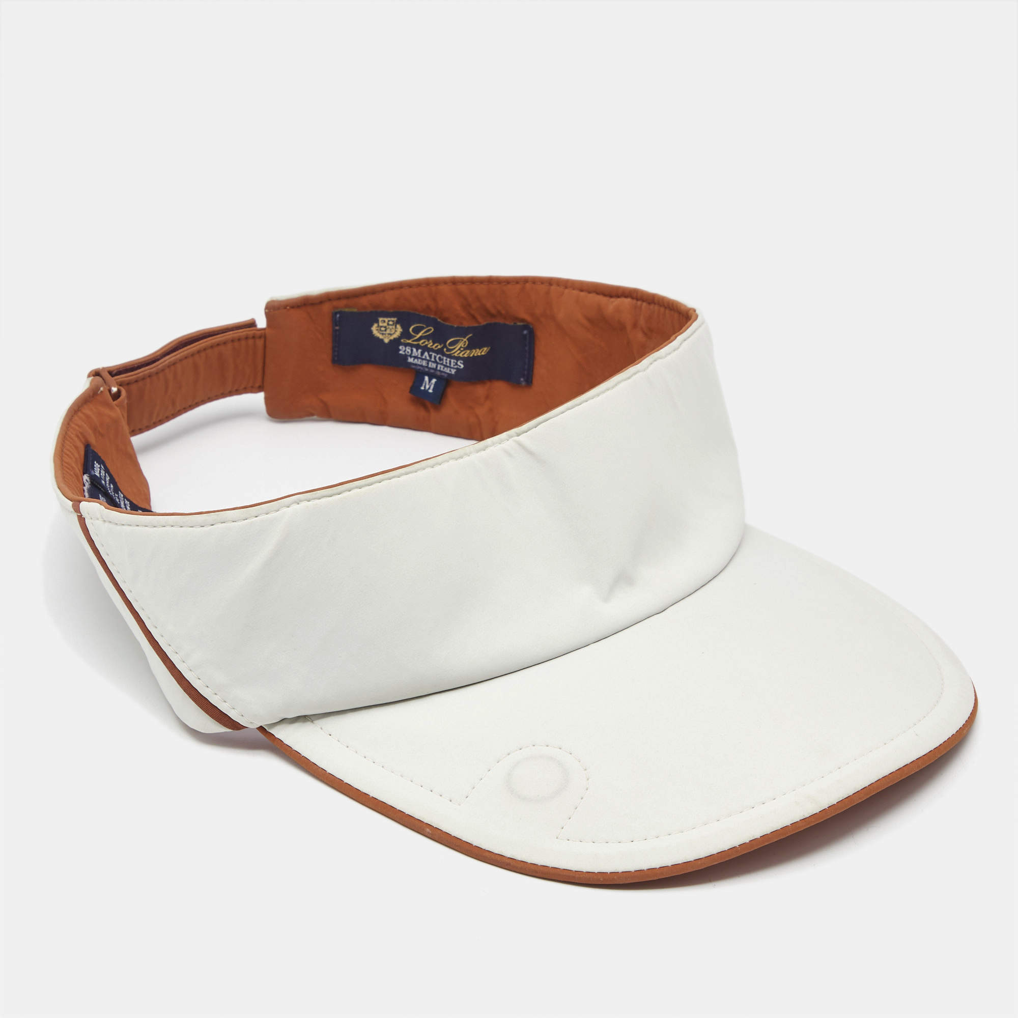 Pre Owned Loro Piana Off White Nylon 28 Matches Visor M