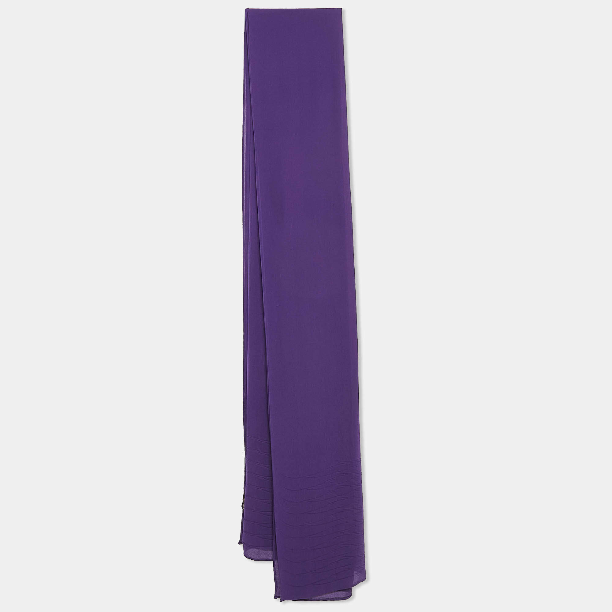 Loro Piana Purple Patterned Silk Stole