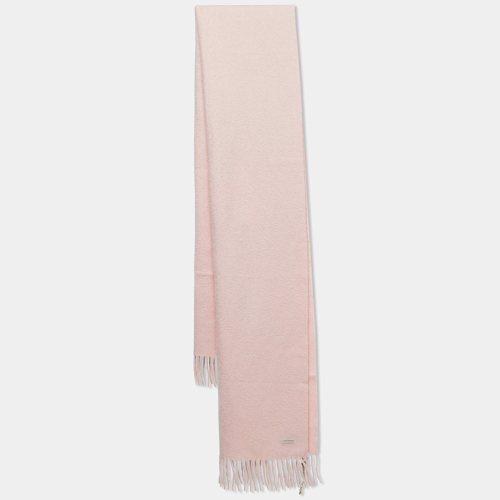 Pre Owned Loro Piana Light Pink cashmere Fringed Muffler 