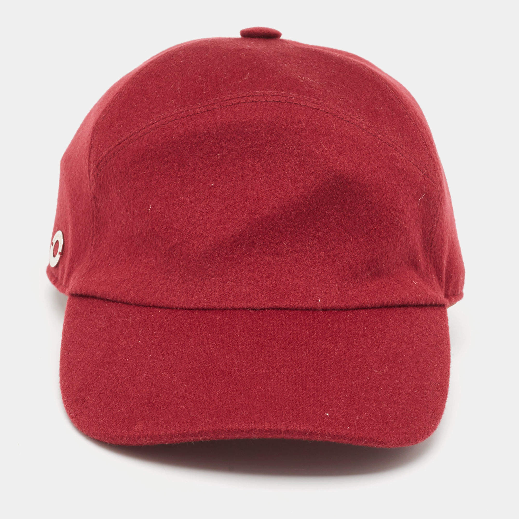 Pre Owned Loro Piana Red Cashmere Storm System Baseball Cap S