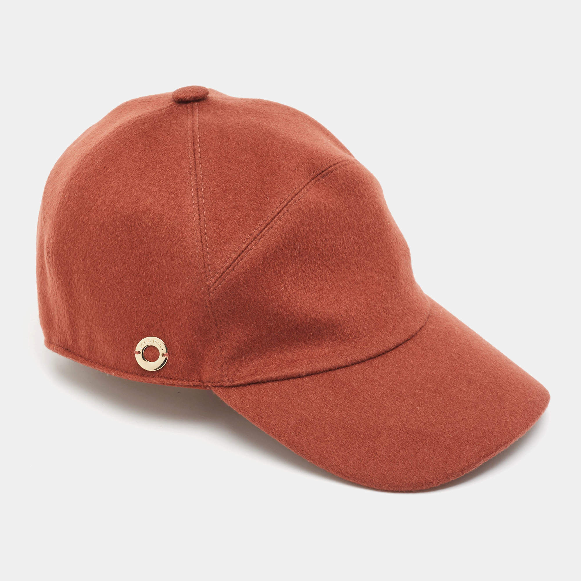 Pre Owned Loro Piana Brown Cashmere Green Storm System Baseball Cap S