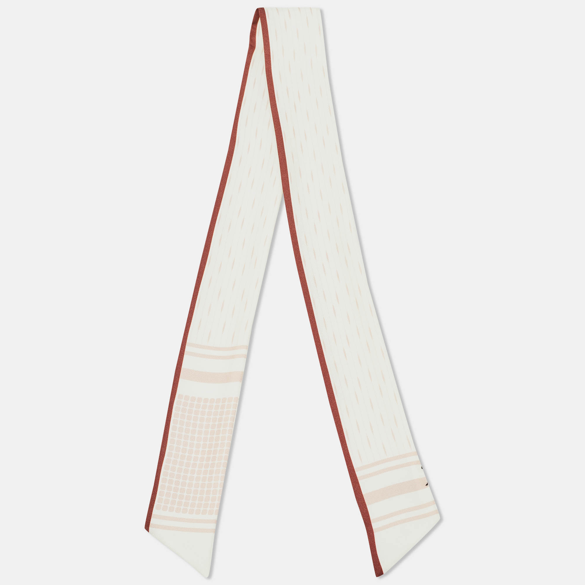 Loro Piana White Printed Silk Bandeau 