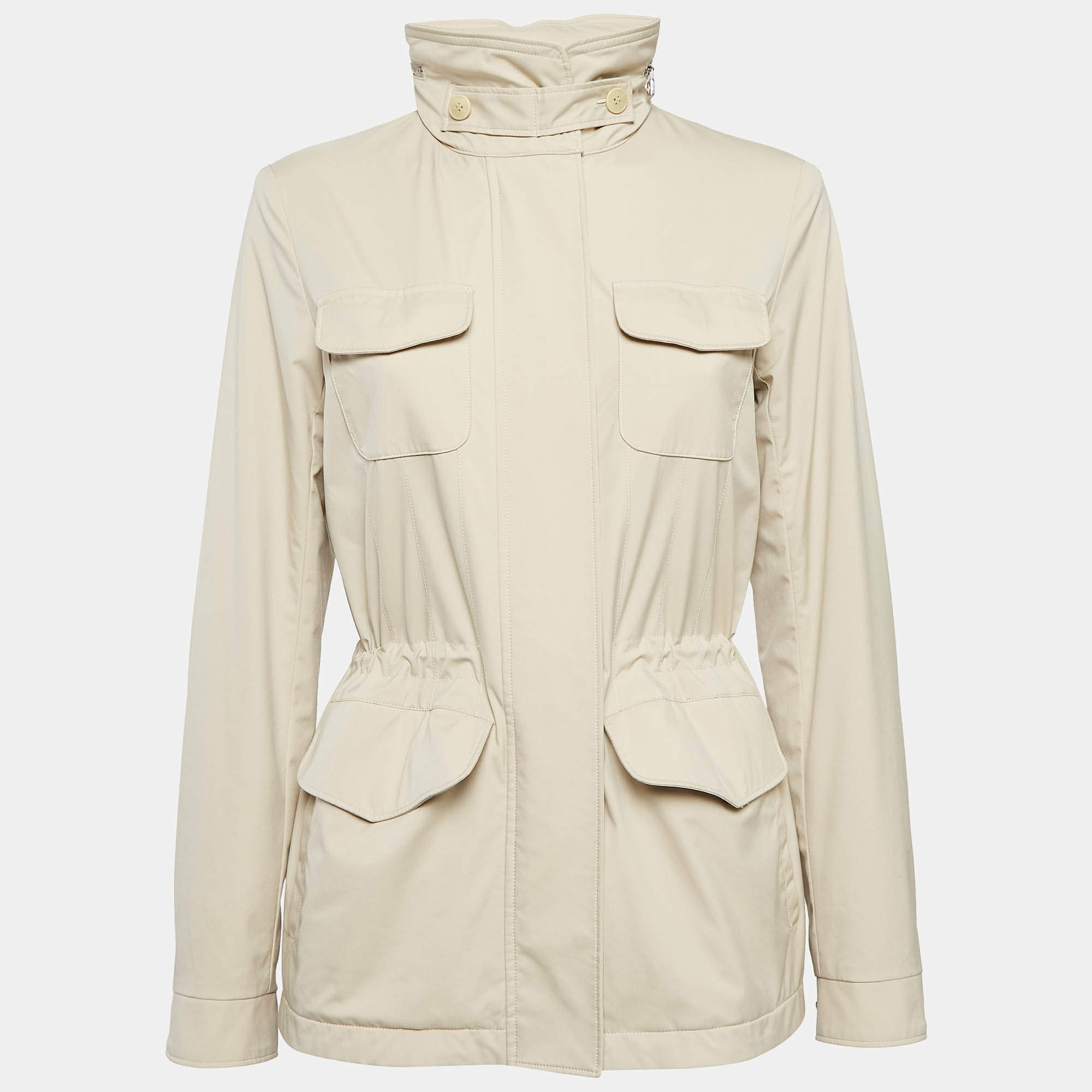 Pre Owned Loro Piana Beige Technical Nylon Windmate Traveller Jacket S