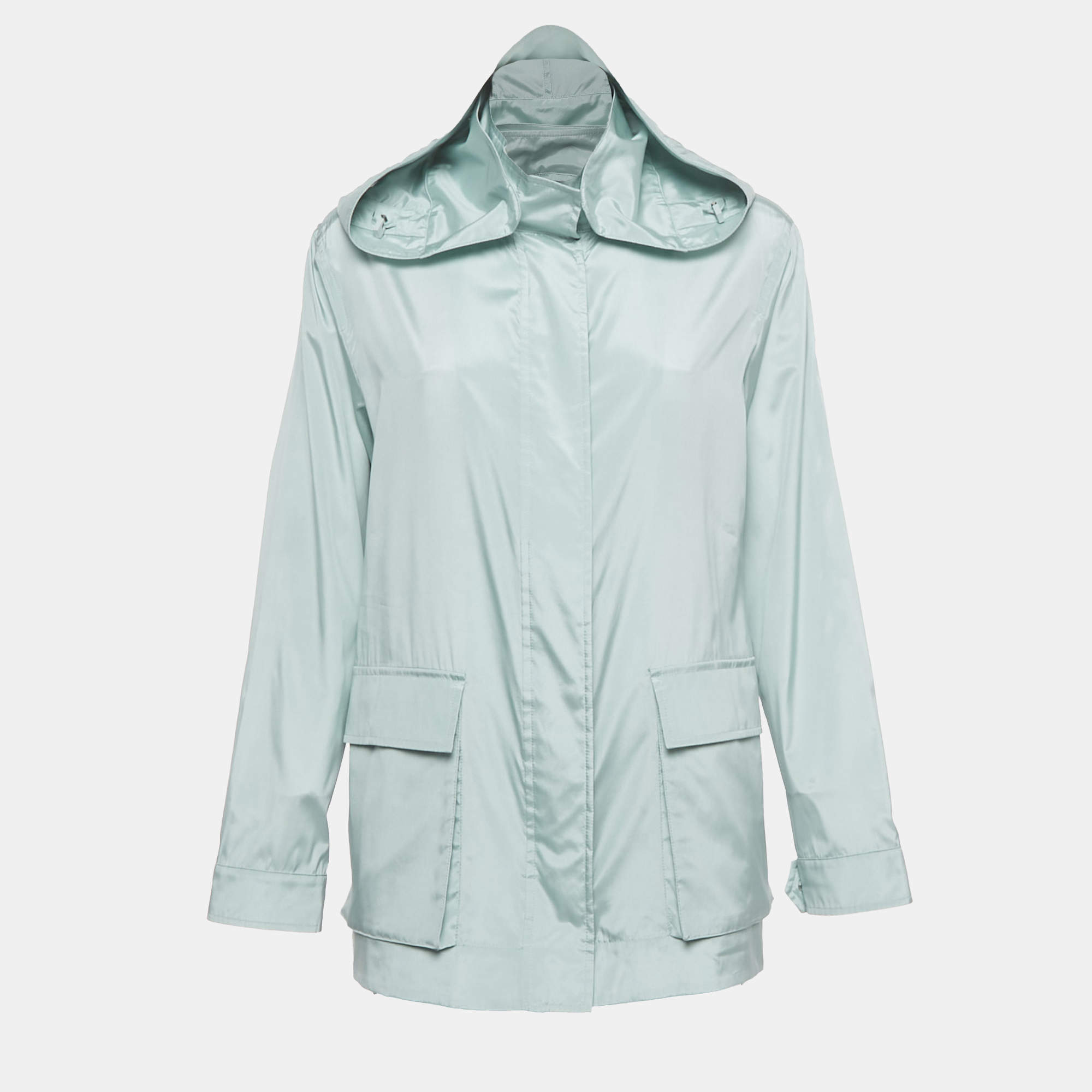 Pre Owned Loro Piana Light Blue Silk Voyager Jacket S