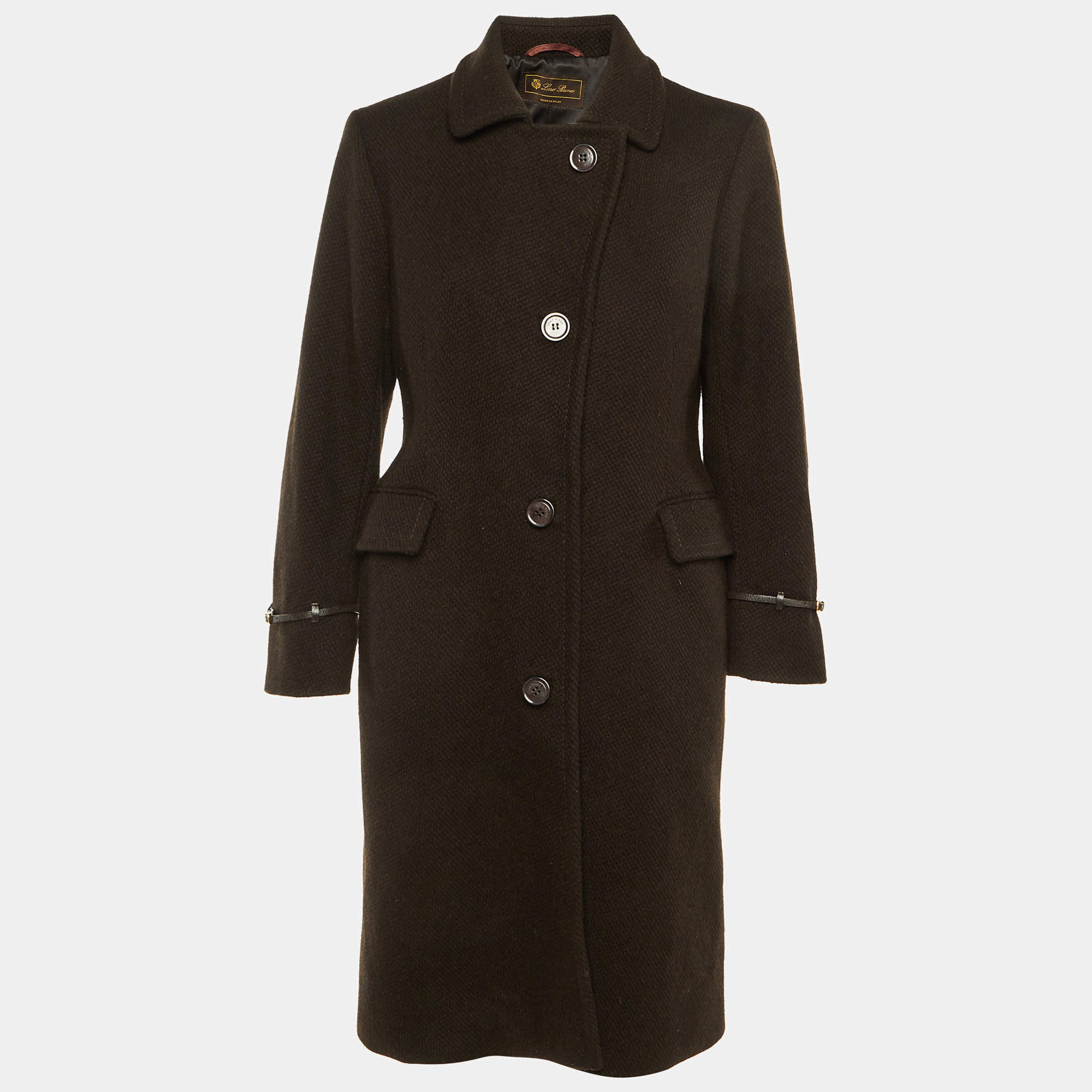 Pre Owned Loro Piana Brown Cashmere Long Coat L