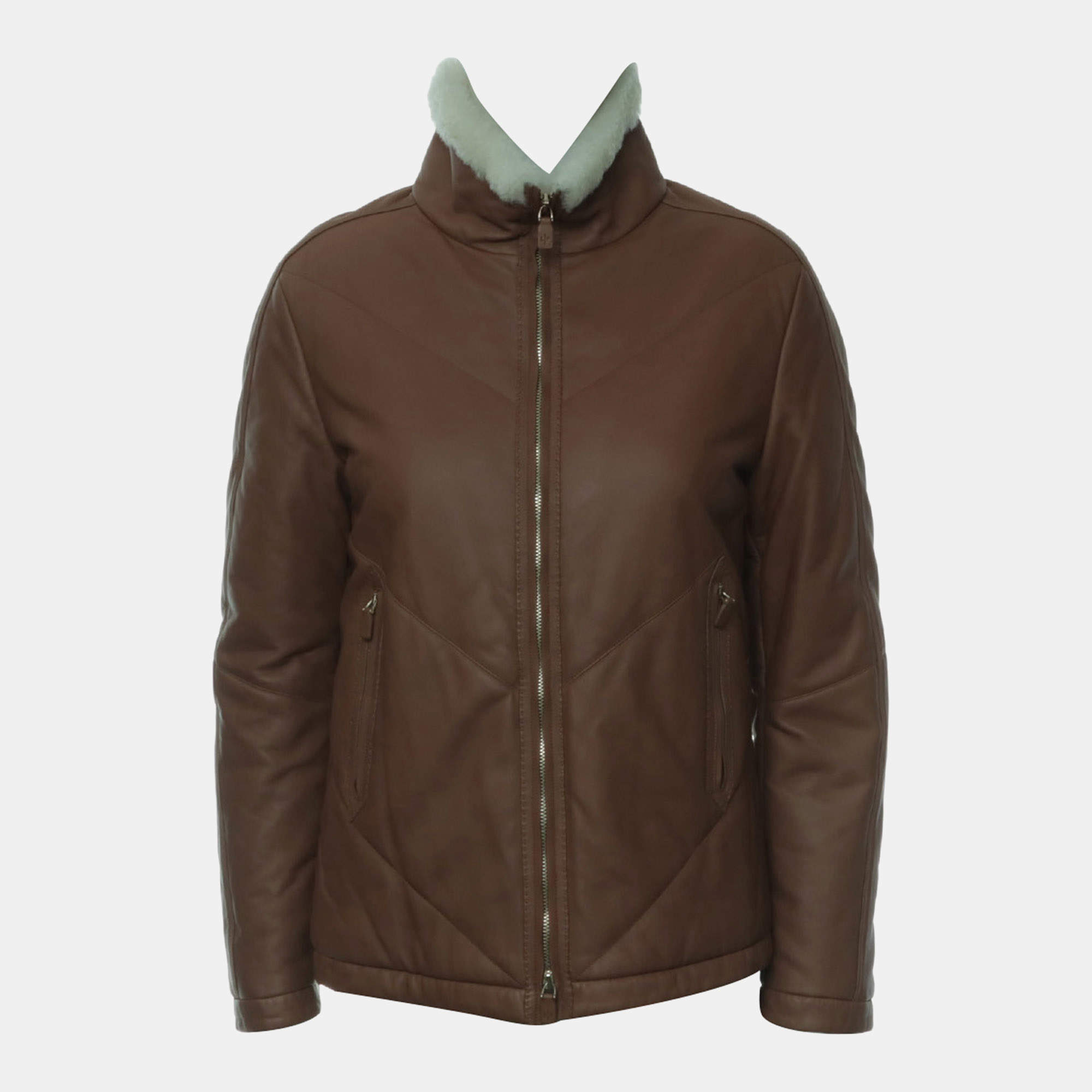 مملوكة مسبقًا Loro Piana Leather Zip-Up Jacket