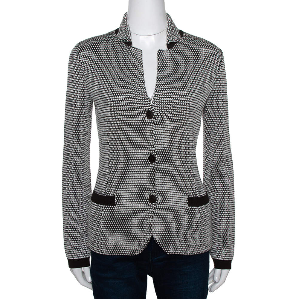 Pre Owned Loro Piana Brown Silk & Cotton Knit Button Front Cardigan S