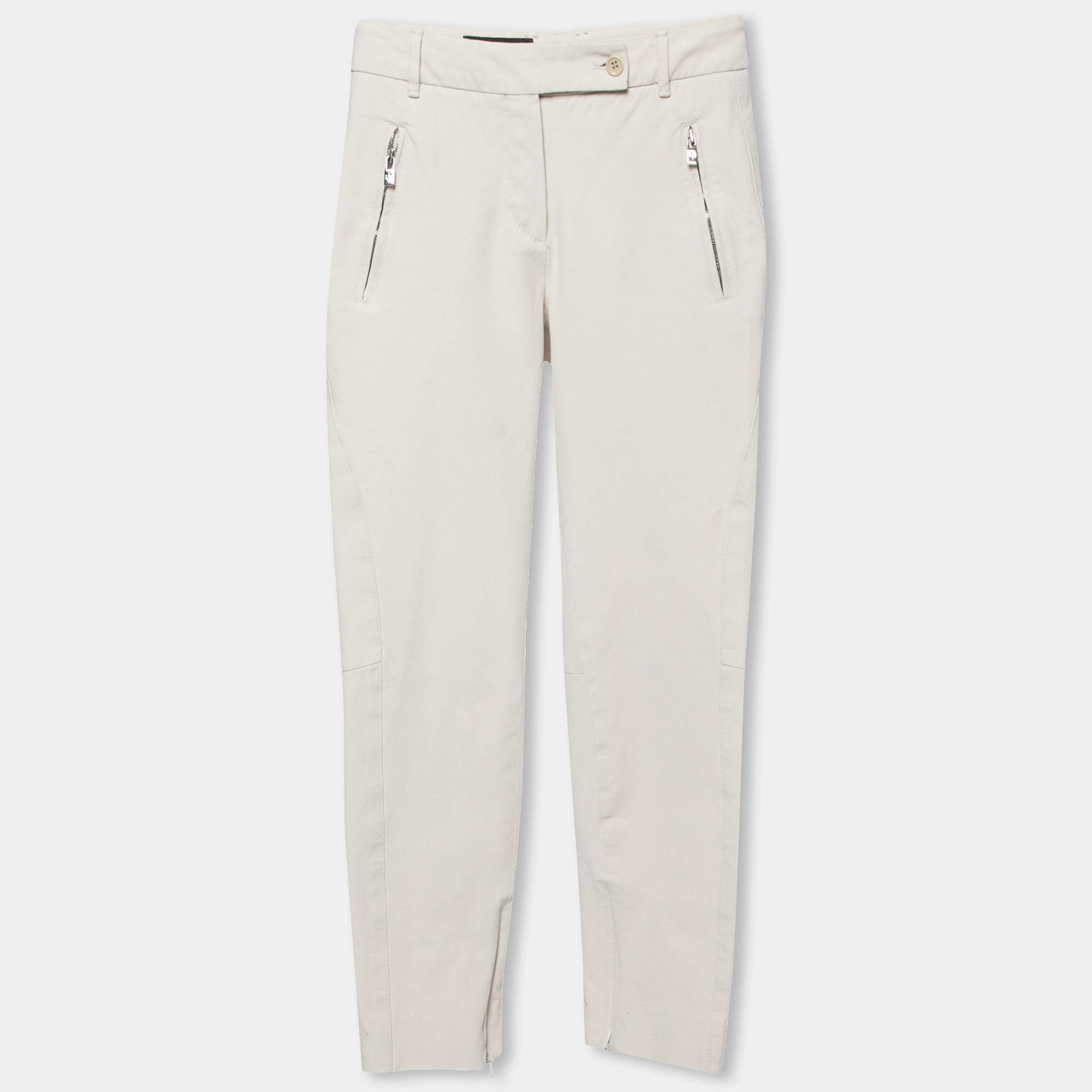 Pre Owned Loro Piana Cream Cotton Stretch Jodhpur Trousers S