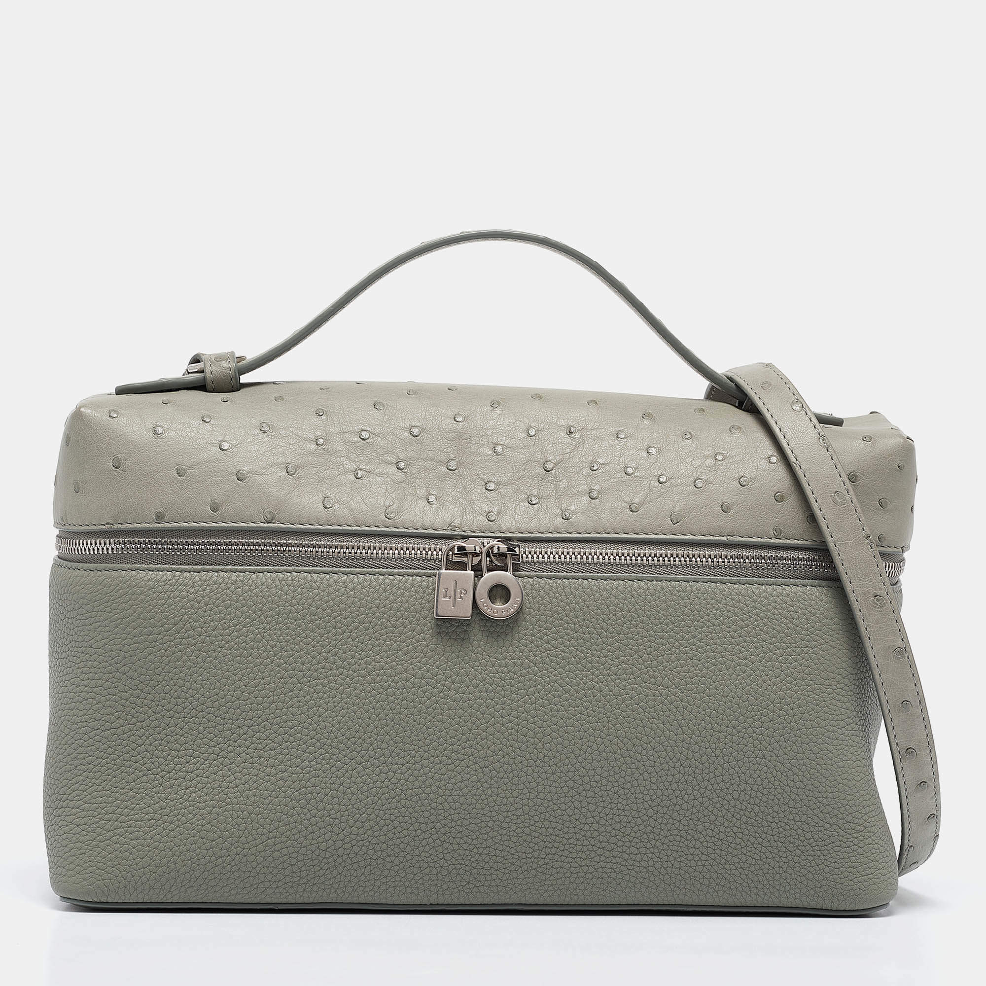 【最新作♪】Loro piana エクストラ バッグ L27 オーストリッチ Extra Bag L27 Ox Leather Blue Navy/Sun Gold | Loro Piana US