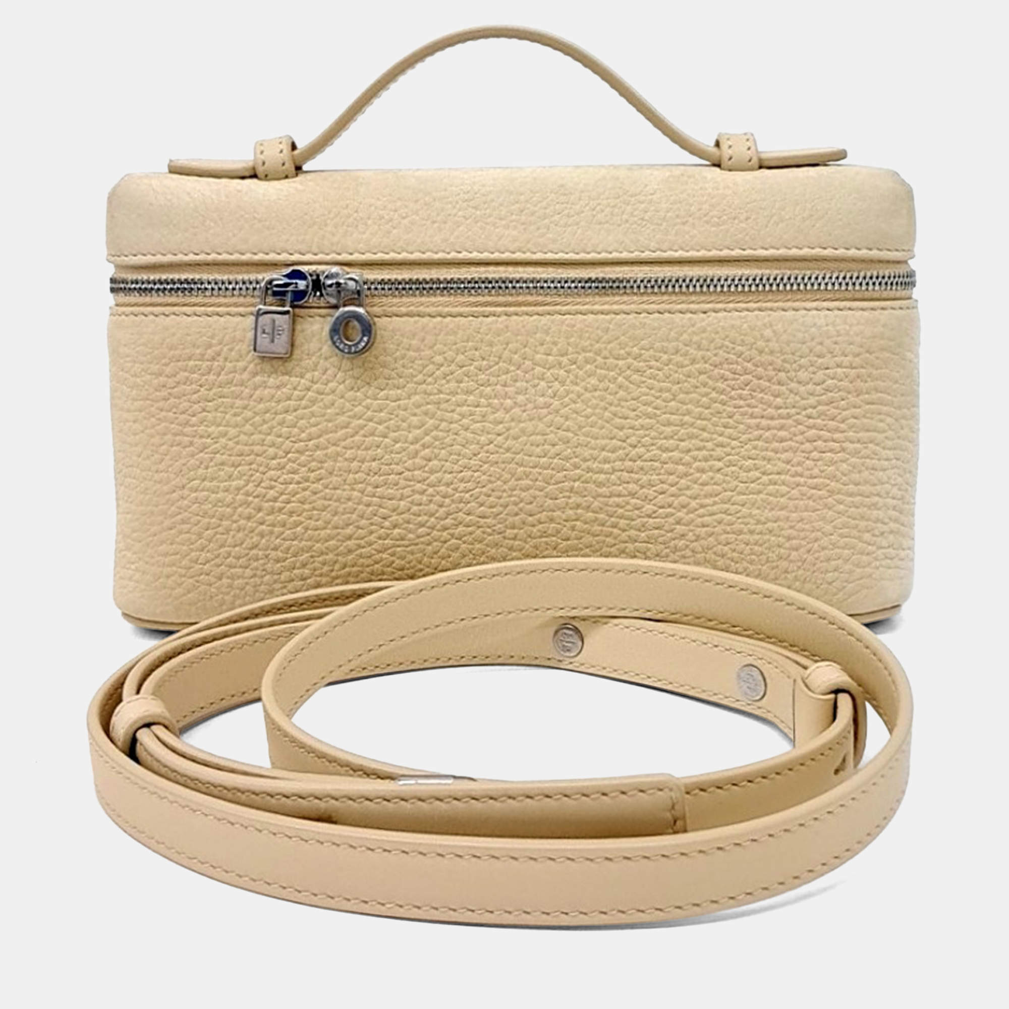 Pre Owned Loro Piana Yellow Leather Extra Pocket L19 Pouch Bag