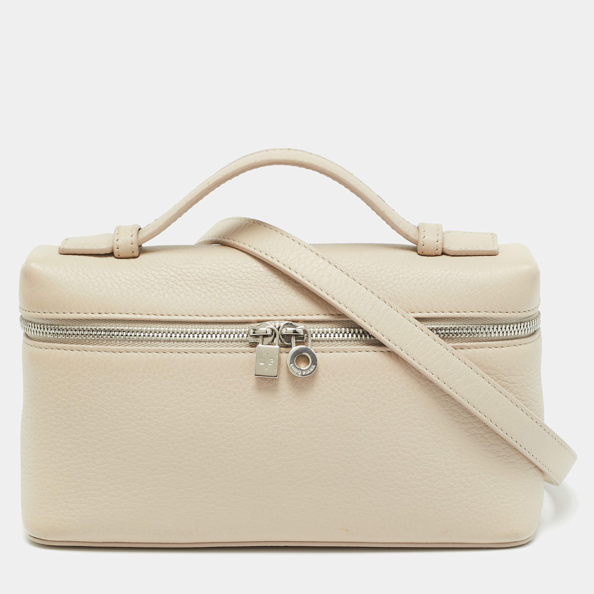 مملوكة مسبقًا Loro Piana Extra Pocket L19 Light Beige Leather Pouch Bag