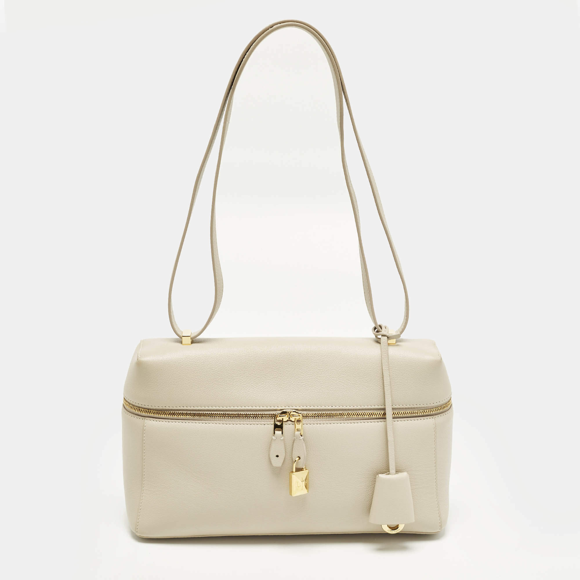 Pre Owned حقيبة صغيرة لورو بيانا L27 جلد بيج بمخزن إضافي