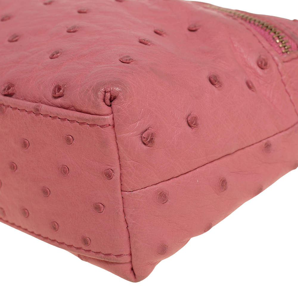 Ostrich clutch bag Loro Piana Pink in Ostrich - 34890369